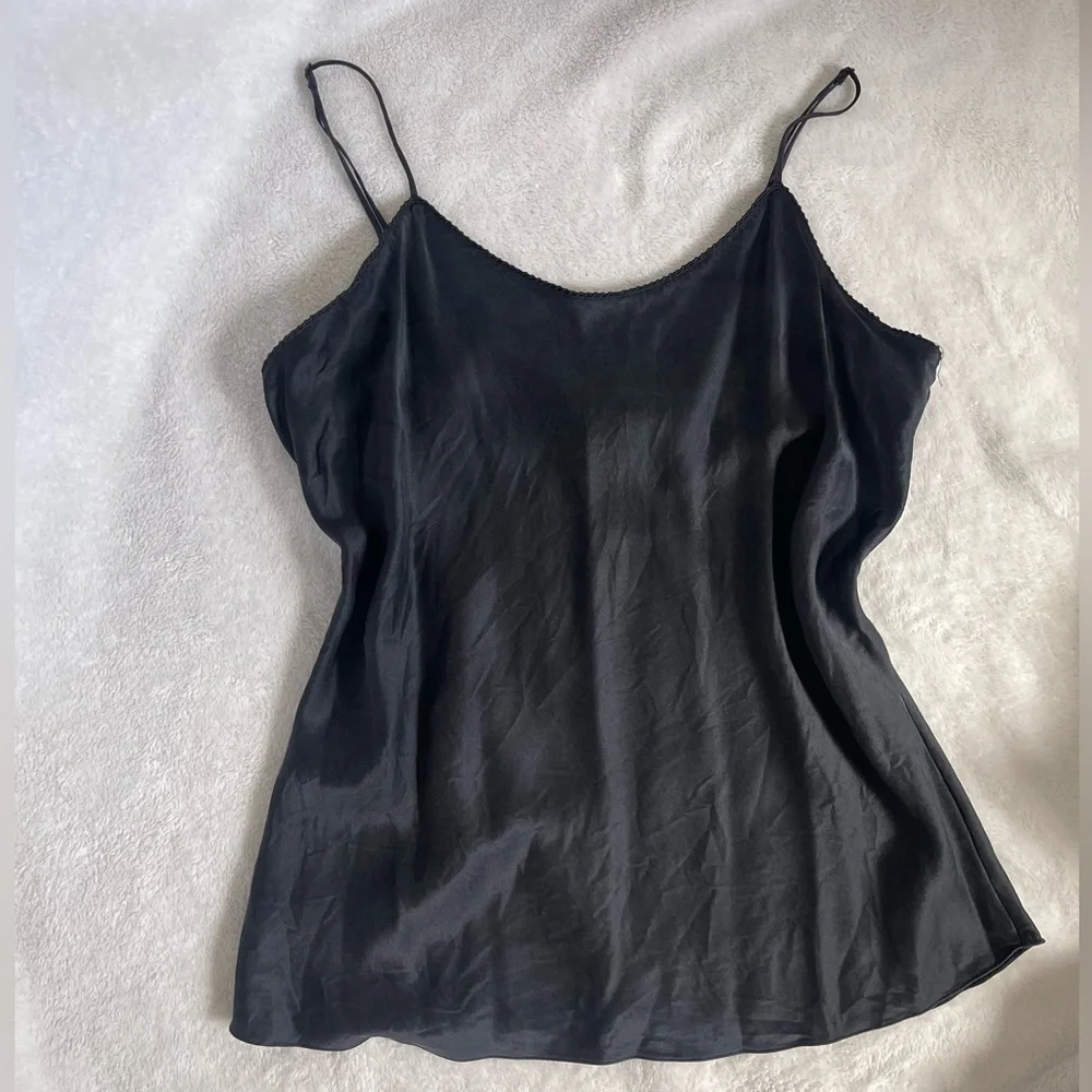 Black Nordstroms Vintage silk cami top - Picture 3 of 3